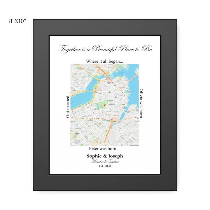 Custom Wall Art - Rectangle Location Map - ARTFULANE