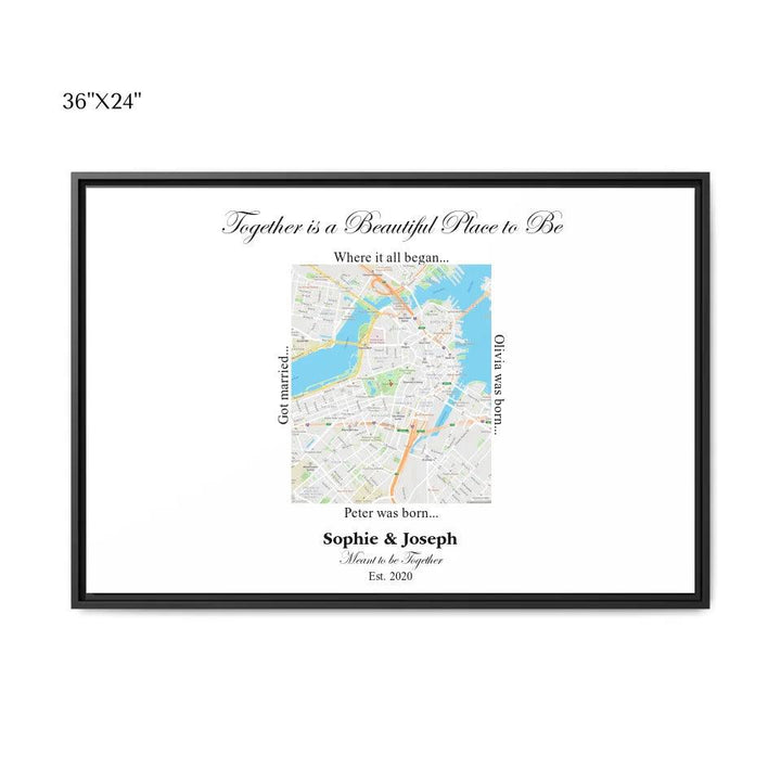 Custom Wall Art - Rectangle Location Map - ARTFULANE