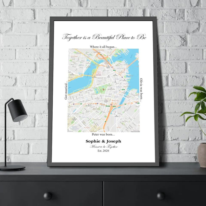 Custom Wall Art - Rectangle Location Map - ARTFULANE