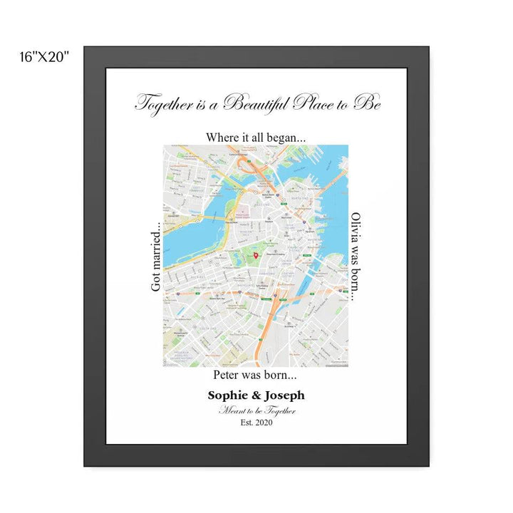 Custom Wall Art - Rectangle Location Map - ARTFULANE