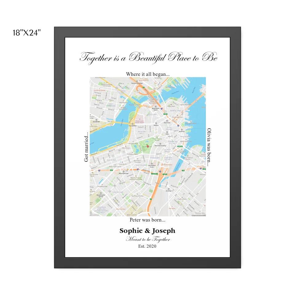 Custom Wall Art - Rectangle Location Map - ARTFULANE