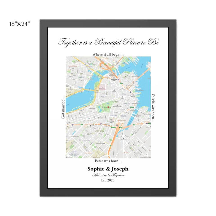 Custom Wall Art - Rectangle Location Map - ARTFULANE