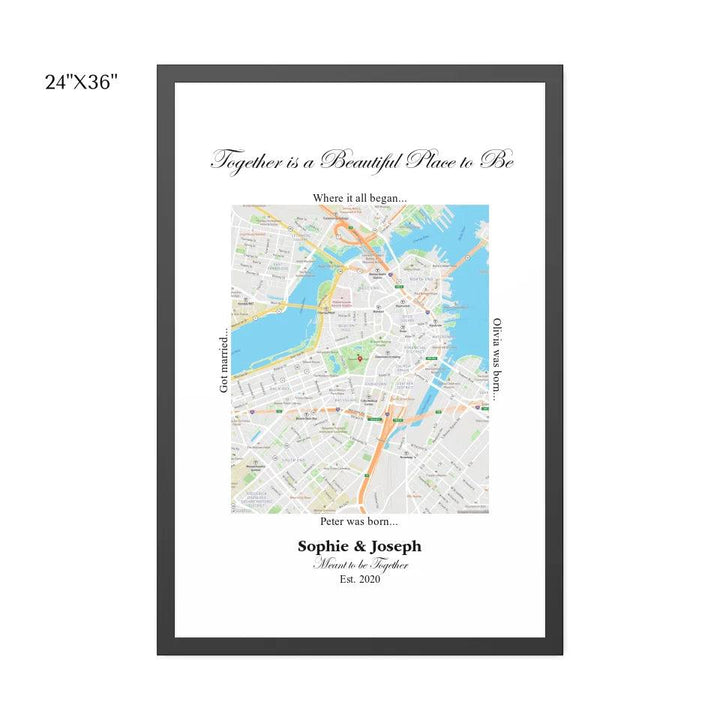 Custom Wall Art - Rectangle Location Map - ARTFULANE