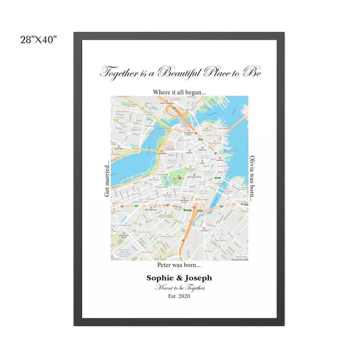 Custom Wall Art - Rectangle Location Map - ARTFULANE