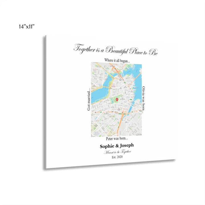 Custom Wall Art - Rectangle Location Map - ARTFULANE