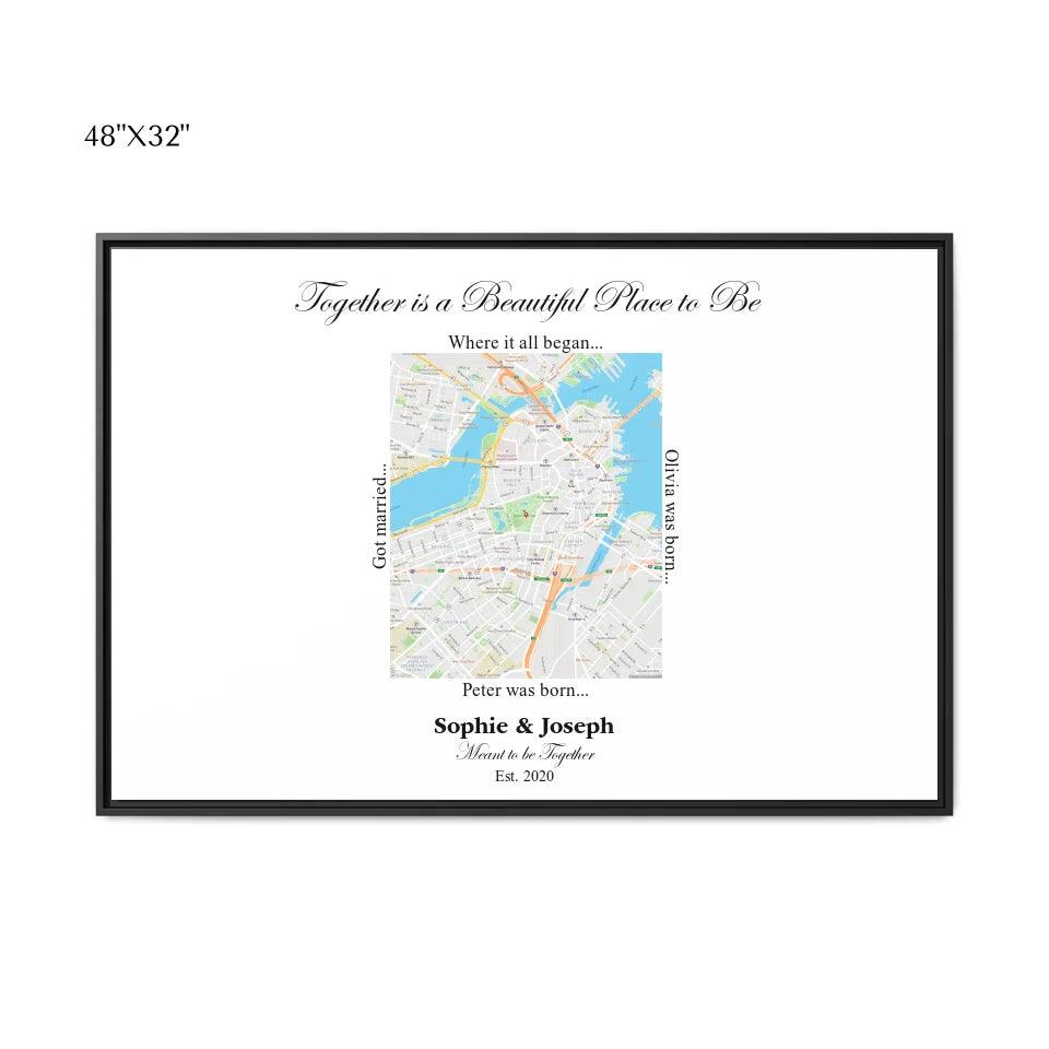 Custom Wall Art - Rectangle Location Map - ARTFULANE