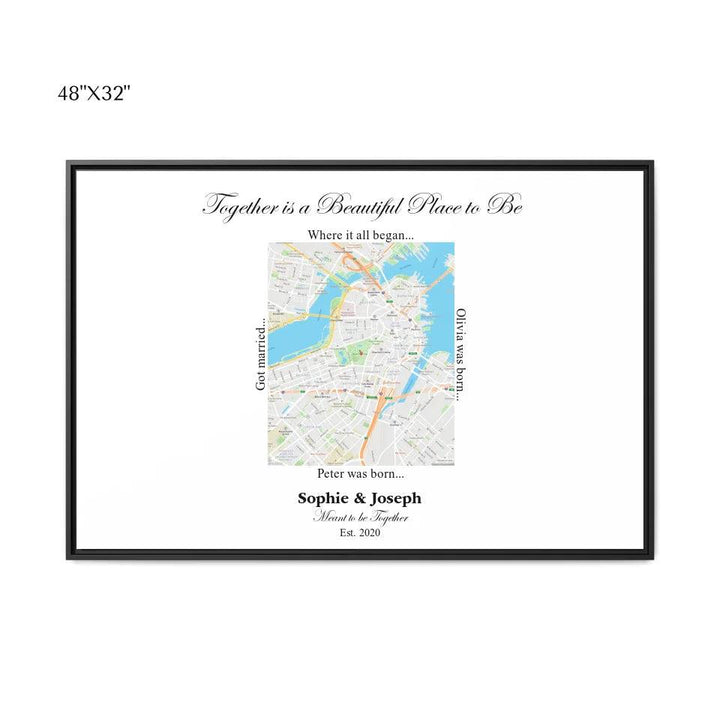 Custom Wall Art - Rectangle Location Map - ARTFULANE