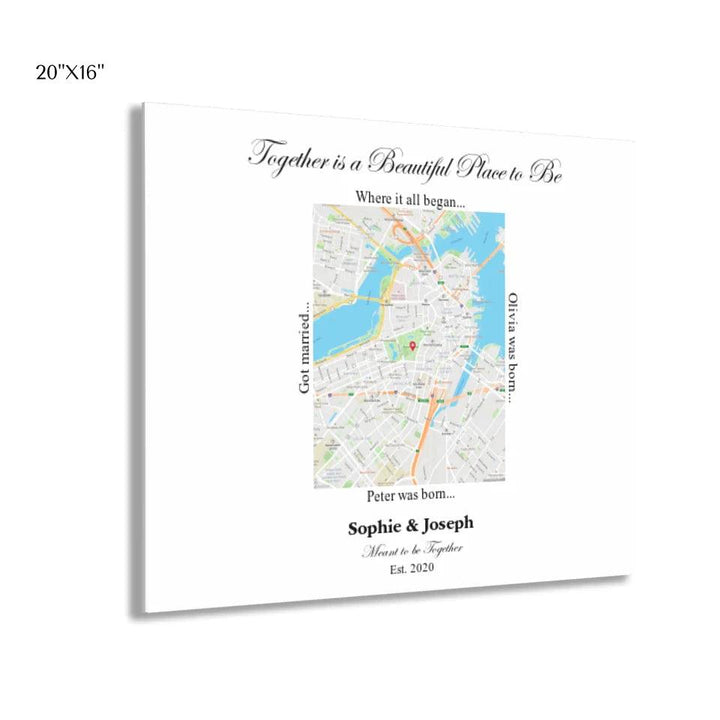 Custom Wall Art - Rectangle Location Map - ARTFULANE