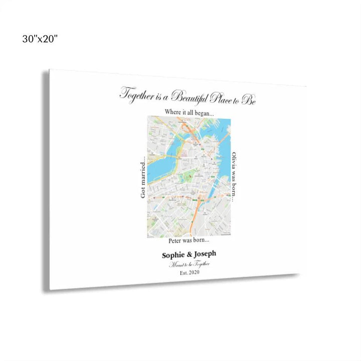 Custom Wall Art - Rectangle Location Map - ARTFULANE