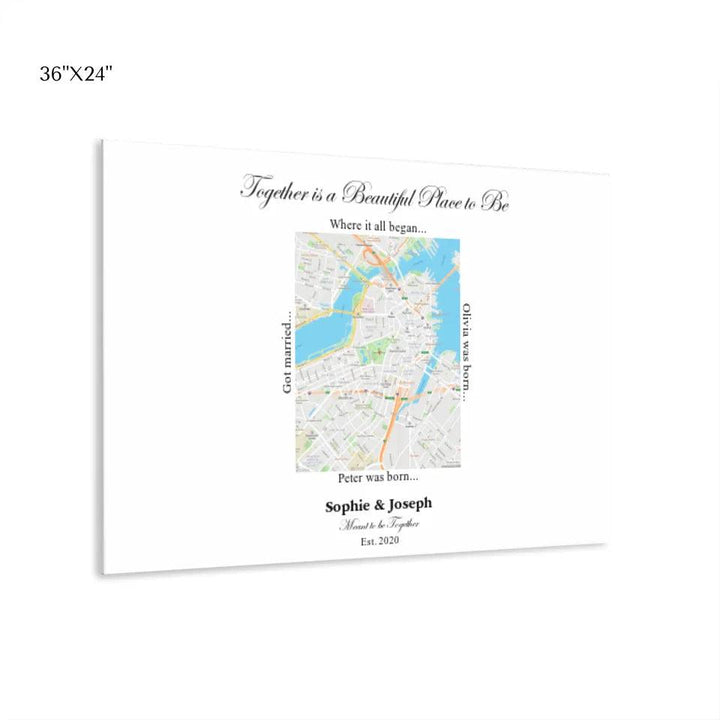 Custom Wall Art - Rectangle Location Map - ARTFULANE