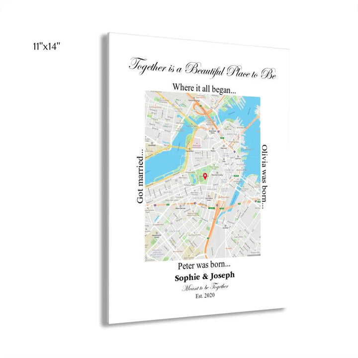 Custom Wall Art - Rectangle Location Map - ARTFULANE