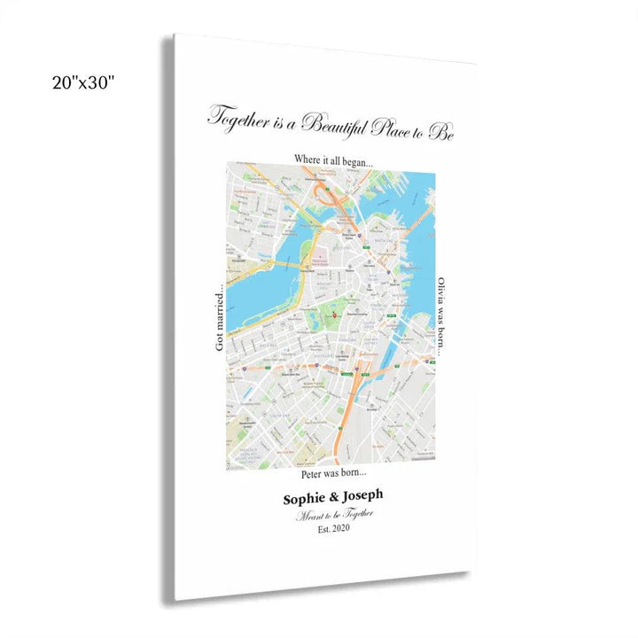 Custom Wall Art - Rectangle Location Map - ARTFULANE