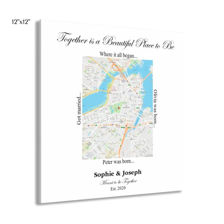 Custom Wall Art - Rectangle Location Map - ARTFULANE