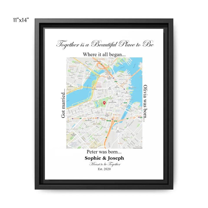 Custom Wall Art - Rectangle Location Map - ARTFULANE