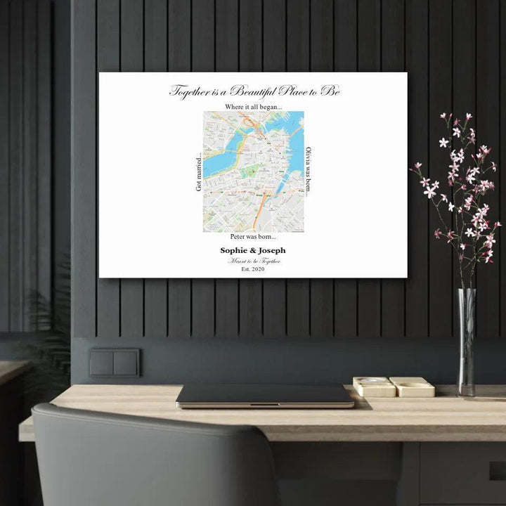 Custom Wall Art - Rectangle Location Map - ARTFULANE