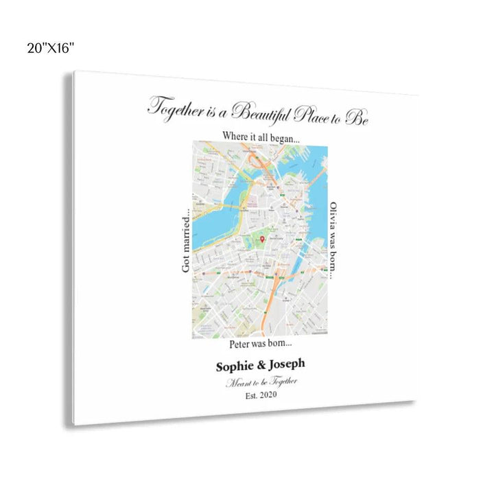 Custom Wall Art - Rectangle Location Map - ARTFULANE