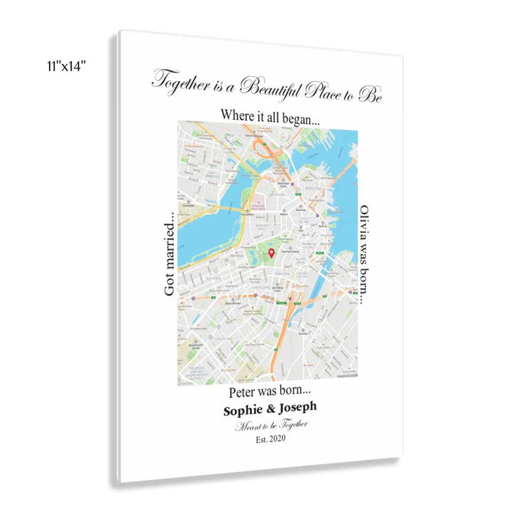 Custom Wall Art - Rectangle Location Map - ARTFULANE