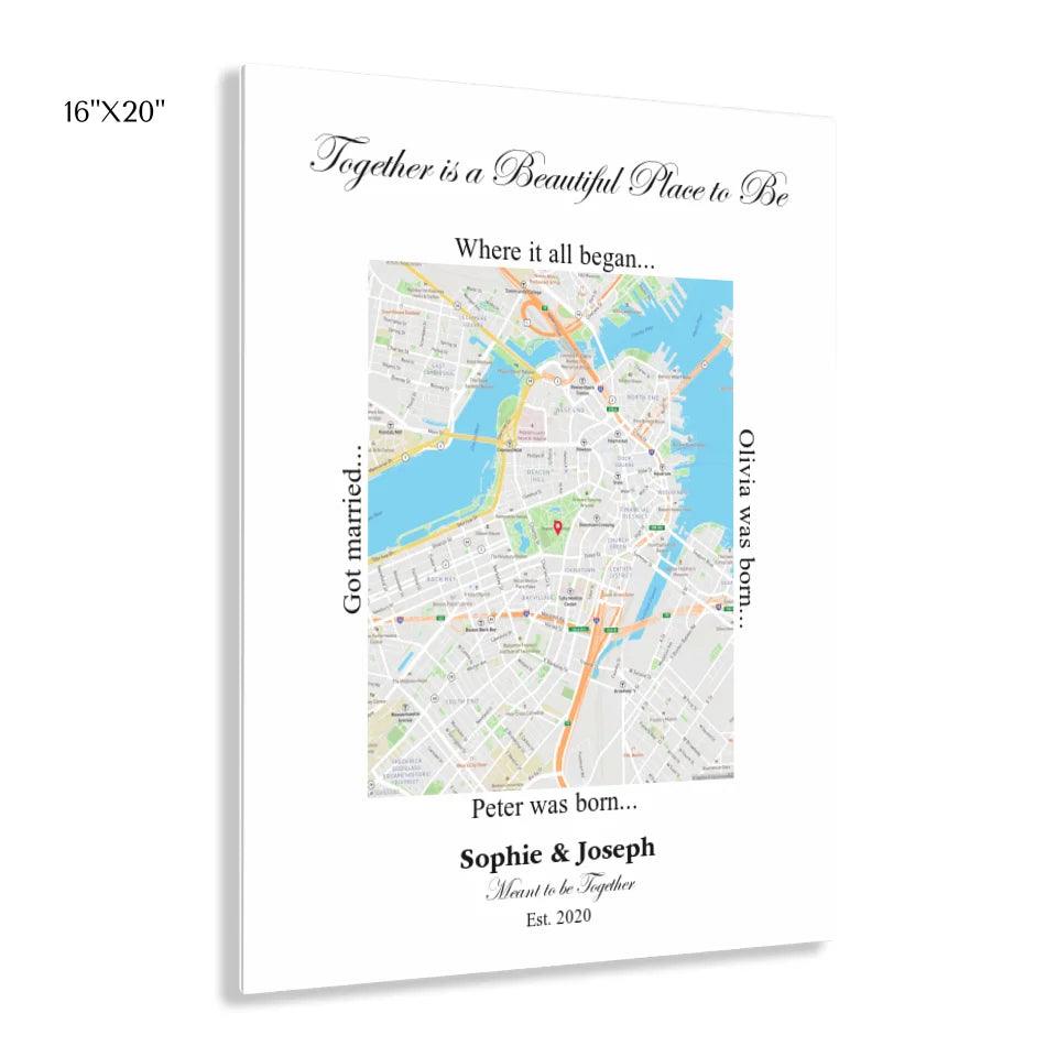 Custom Wall Art - Rectangle Location Map - ARTFULANE