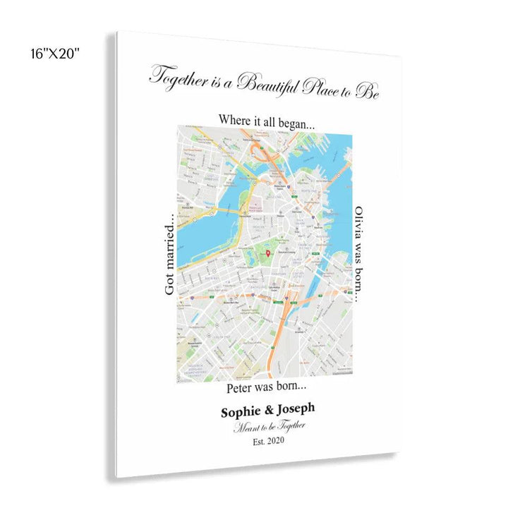 Custom Wall Art - Rectangle Location Map - ARTFULANE