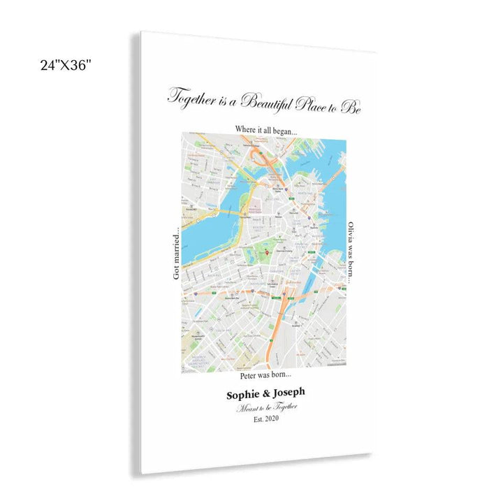 Custom Wall Art - Rectangle Location Map - ARTFULANE