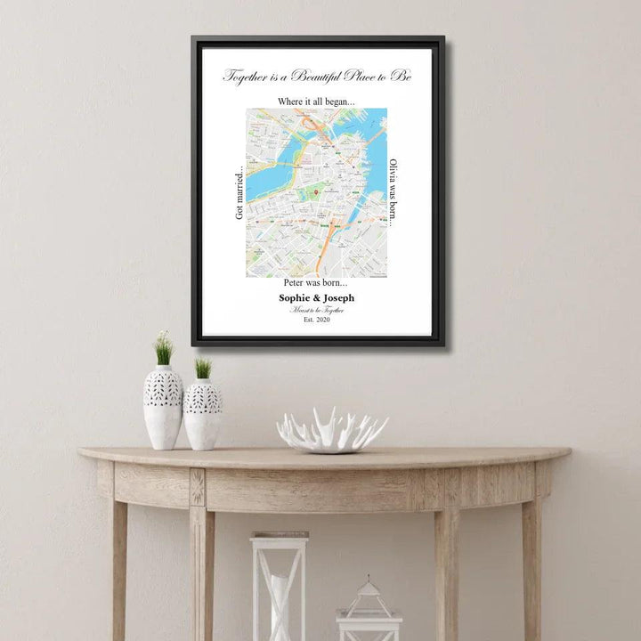 Custom Wall Art - Rectangle Location Map - ARTFULANE