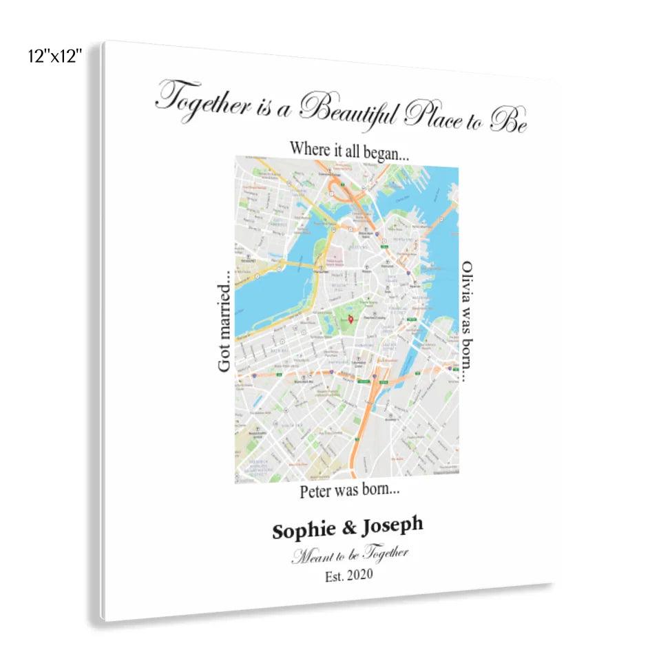 Custom Wall Art - Rectangle Location Map - ARTFULANE
