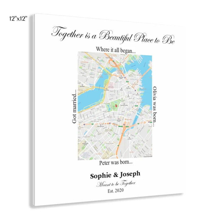 Custom Wall Art - Rectangle Location Map - ARTFULANE