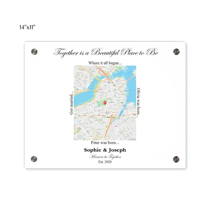 Custom Wall Art - Rectangle Location Map - ARTFULANE