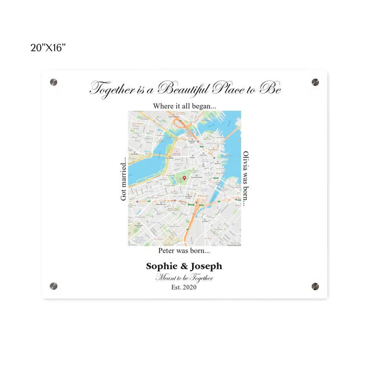 Custom Wall Art - Rectangle Location Map - ARTFULANE