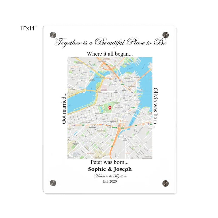 Custom Wall Art - Rectangle Location Map - ARTFULANE
