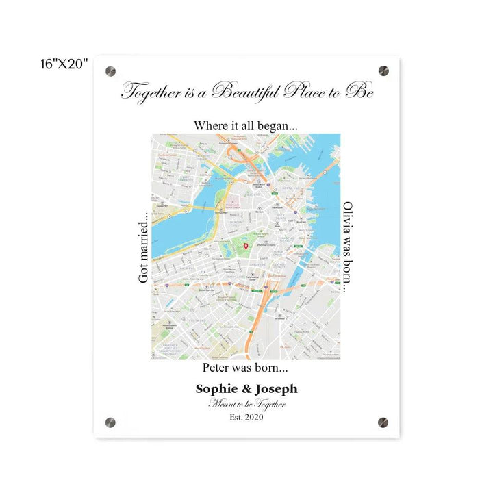 Custom Wall Art - Rectangle Location Map - ARTFULANE