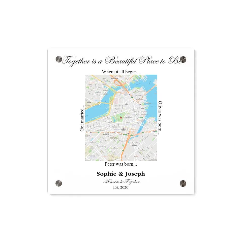 Custom Wall Art - Rectangle Location Map - ARTFULANE