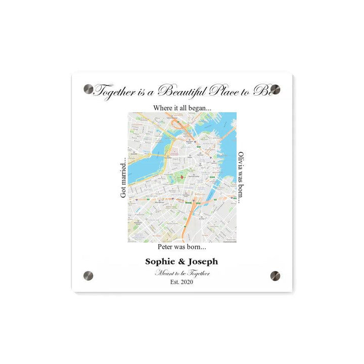 Custom Wall Art - Rectangle Location Map - ARTFULANE
