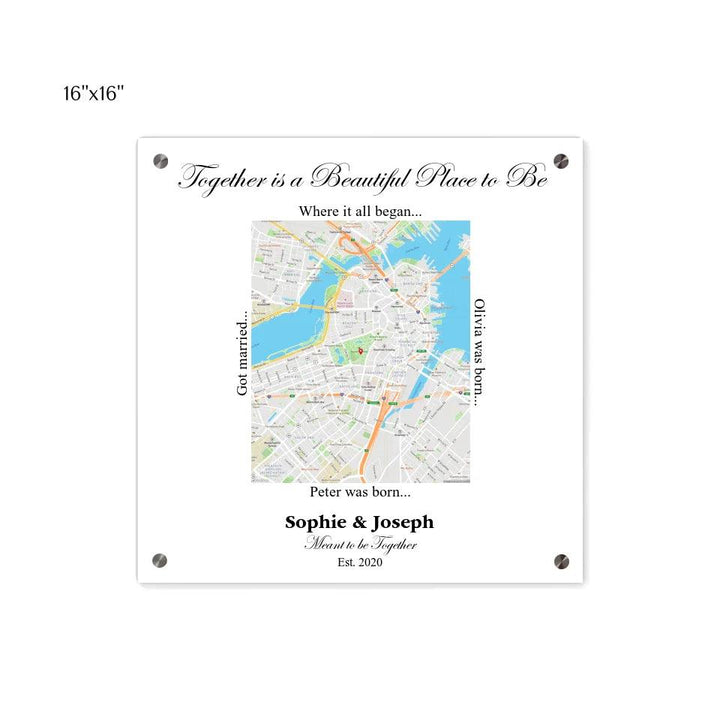 Custom Wall Art - Rectangle Location Map - ARTFULANE