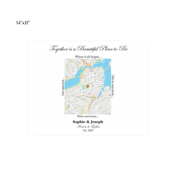 Custom Wall Art - Rectangle Location Map - ARTFULANE