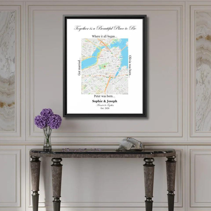 Custom Wall Art - Rectangle Location Map - ARTFULANE