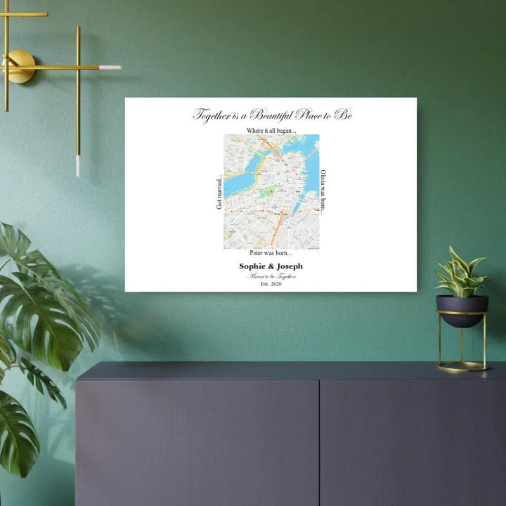 Custom Wall Art - Rectangle Location Map - ARTFULANE