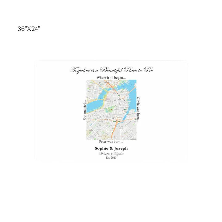 Custom Wall Art - Rectangle Location Map - ARTFULANE