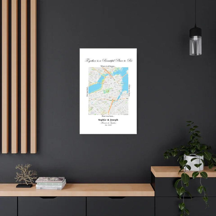 Custom Wall Art - Rectangle Location Map - ARTFULANE