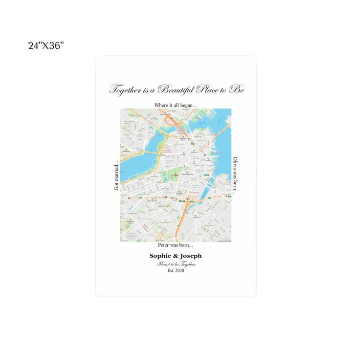 Custom Wall Art - Rectangle Location Map - ARTFULANE