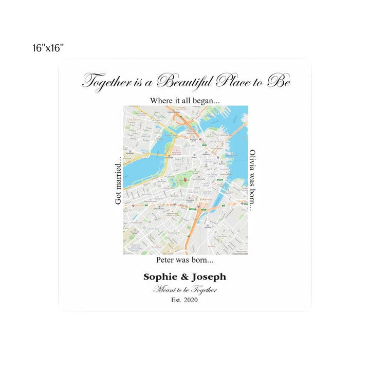 Custom Wall Art - Rectangle Location Map - ARTFULANE