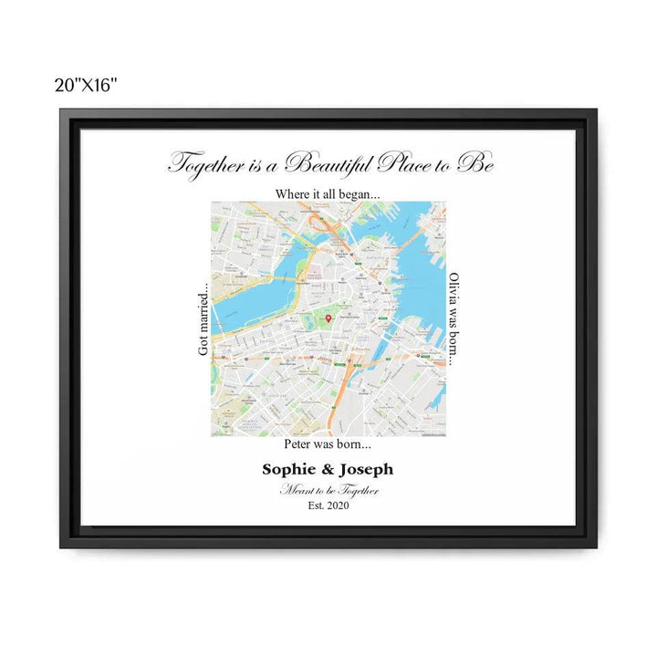 Custom Wall Art - Square Location Map - ARTFULANE