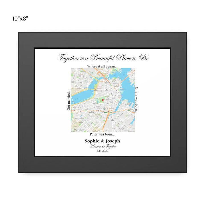 Custom Wall Art - Square Location Map - ARTFULANE