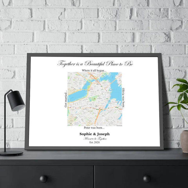 Custom Wall Art - Square Location Map - ARTFULANE