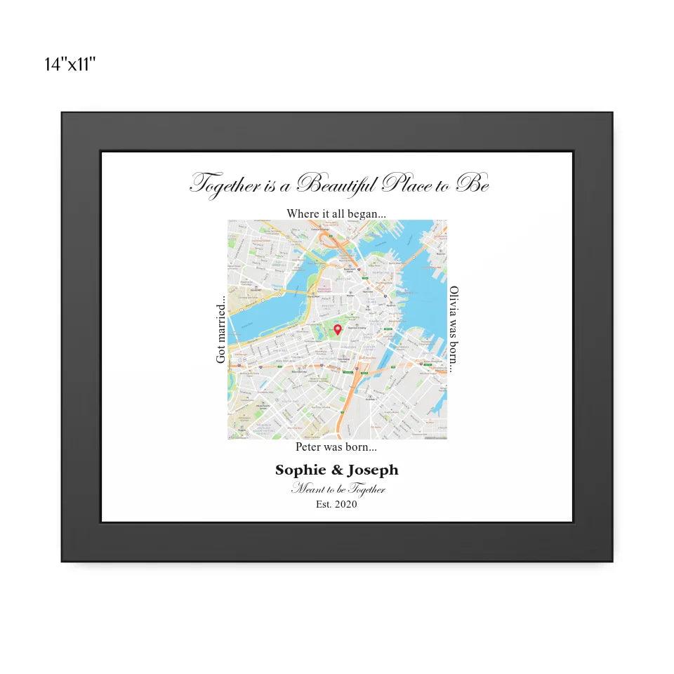 Custom Wall Art - Square Location Map - ARTFULANE