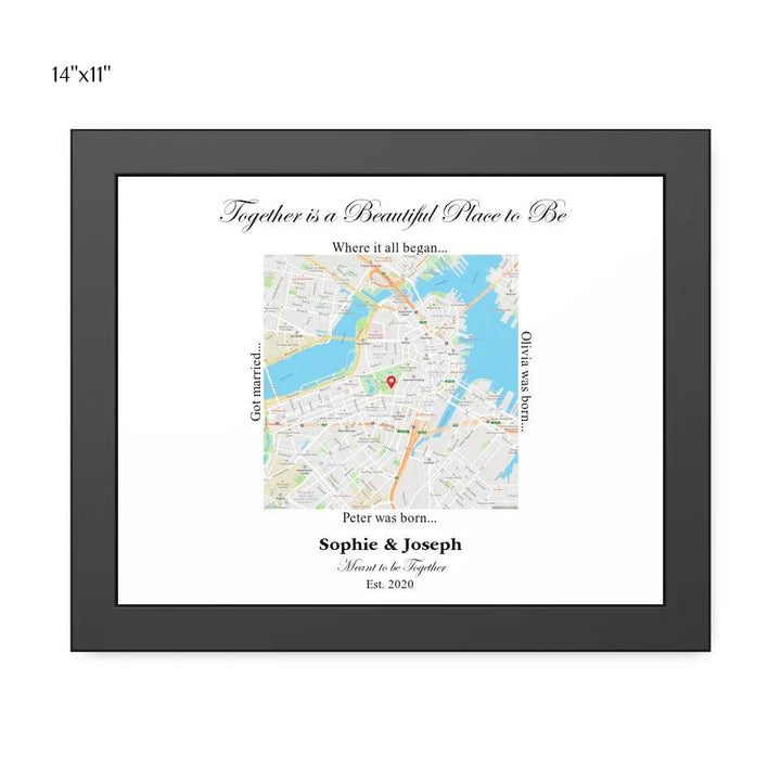 Custom Wall Art - Square Location Map - ARTFULANE