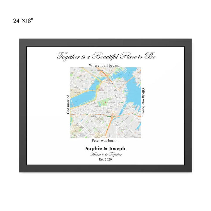 Custom Wall Art - Square Location Map - ARTFULANE