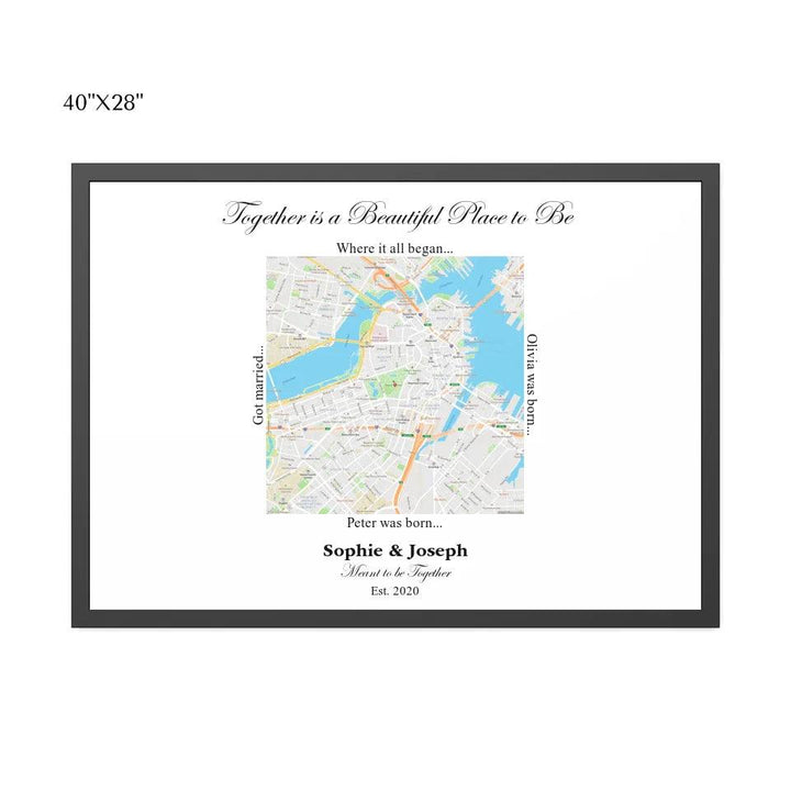 Custom Wall Art - Square Location Map - ARTFULANE