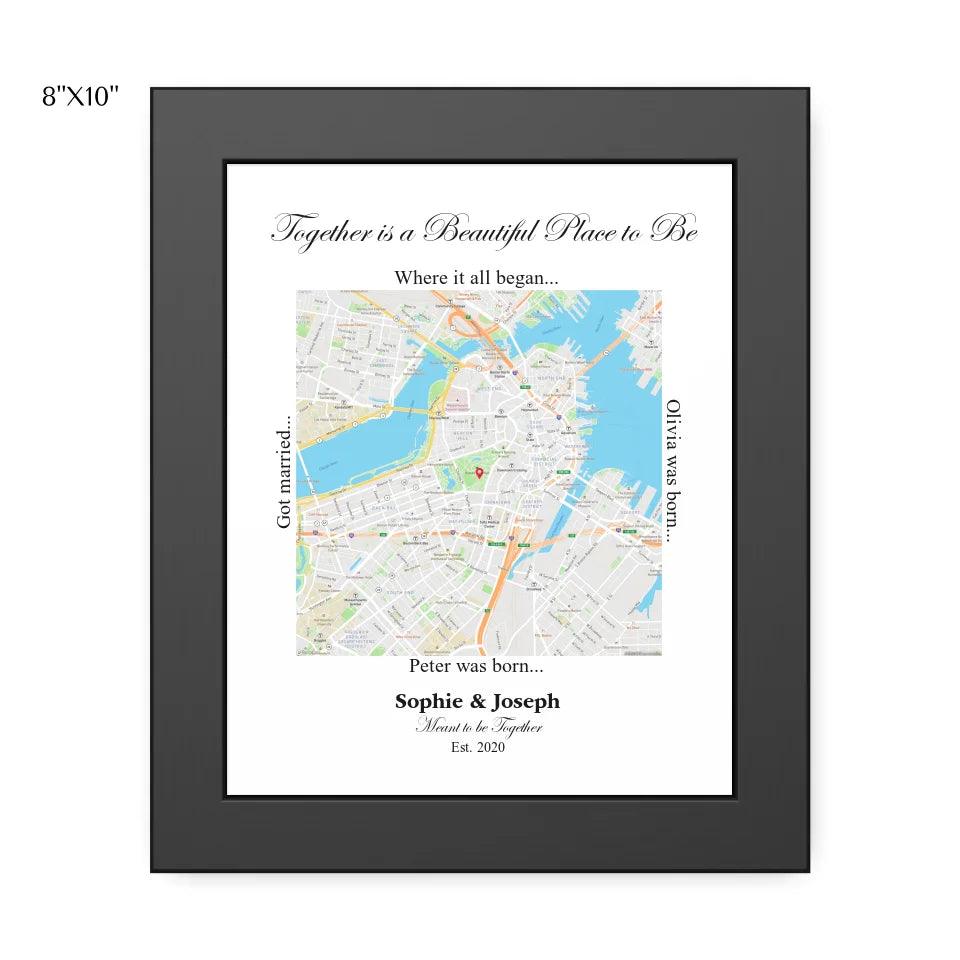 Custom Wall Art - Square Location Map - ARTFULANE