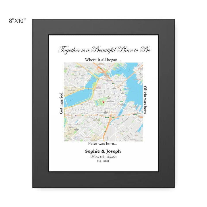 Custom Wall Art - Square Location Map - ARTFULANE